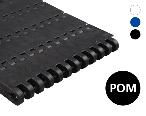 Modular belt 75-908 flat top, p=75  POM black, yellow