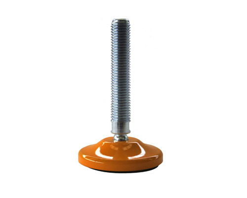 Maschinenfuß / Gelenkfuß MASSIV Stahl, Ø 80 mm, M20 x 75 mm, gelb, NBR