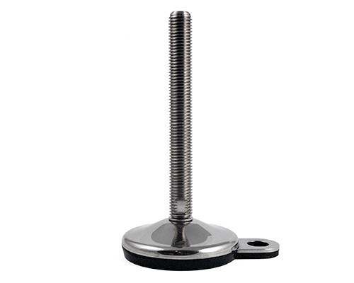 Maschinenfuß / Gelenkfuß VULCANIZED Edelstahl, Ø 80 mm, M10 x 125 mm, Lasche, NBR