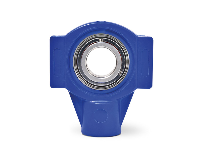 MOVET® Waterproof IP69K Take up bearing unit  TPLW 203, housing blue, MB stainless steel, Ø 17 mm