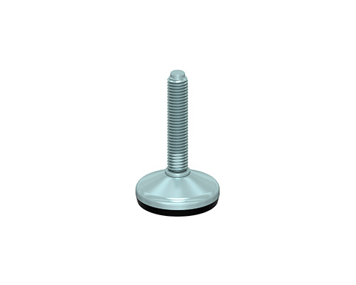 Levelling foot VULCANIZED galvanized steel, Ø 40 mm, M10 x 75 mm, NBR