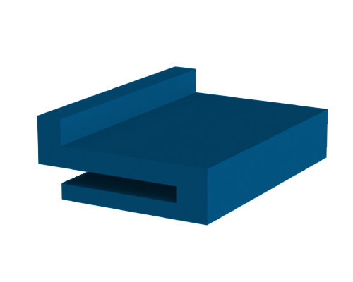 Gleitleiste Superfinish, Typ L, gerade, PE 1000 blau, 15 x 35 x 2500 mm Aufstecknut 3, 0 mm +0, 2, VERSANDKOSTENZUSCHLAG