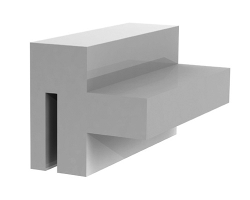 Gleitleiste Superfinish, Typ RT, Kurve, S25 ohne Haken, PE 1000 natur, 29 x 29 x 2500 mm, Aufstecknut 3, 5 mm -0, 3