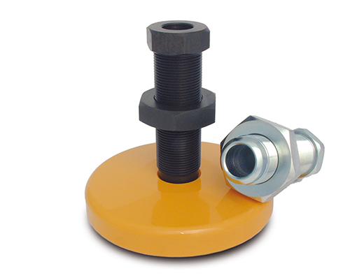 Levelling foot TEKNOFIX, Ø 150 mm Steel, M35x2 x 177 mm, yellow