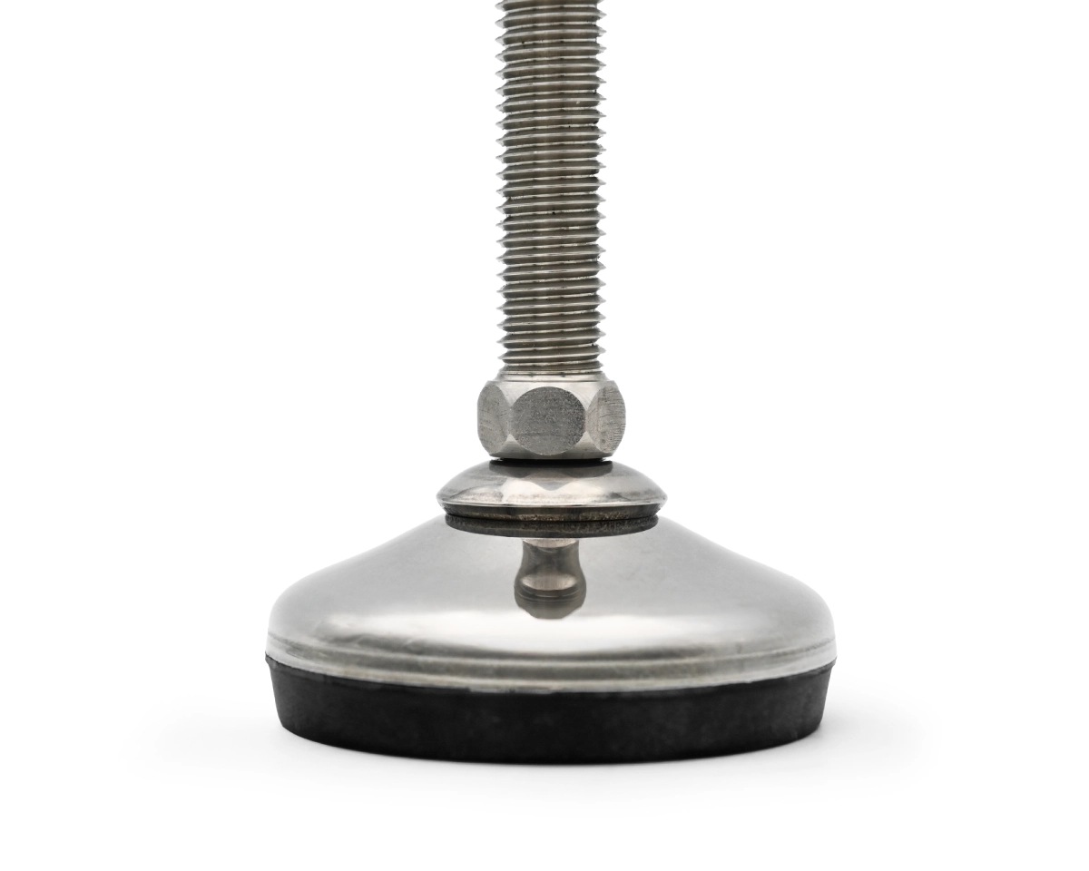 Element 2 von 2 (Bild) – Maschinenfuß / Gelenkfuß VULCANIZED Edelstahl, Ø 60 mm, M12 x 100 mm, Hygiene, NBR