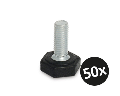 Maschinenfuß / Stellfuß MINI, Ø 25 mm, M10 x 25 mm Stahl, VPE 50 St