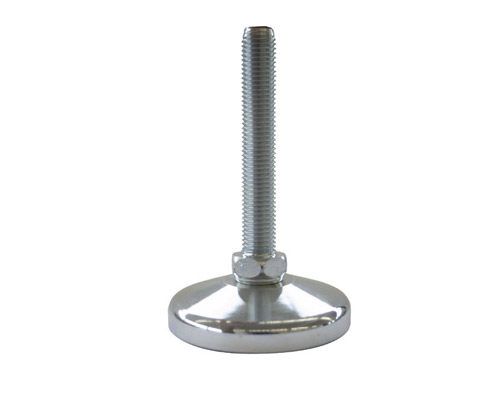 Maschinenfuß / Gelenkfuß MASSIV Stahl, Ø 80 mm, M16 x 100 mm, gelb, NBR