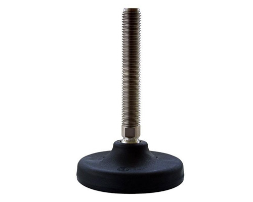Maschinenfuß / Gelenkfuß PA, Ø 123 mm, M16 x 200 mm Edelstahl, Bohrungen, NBR