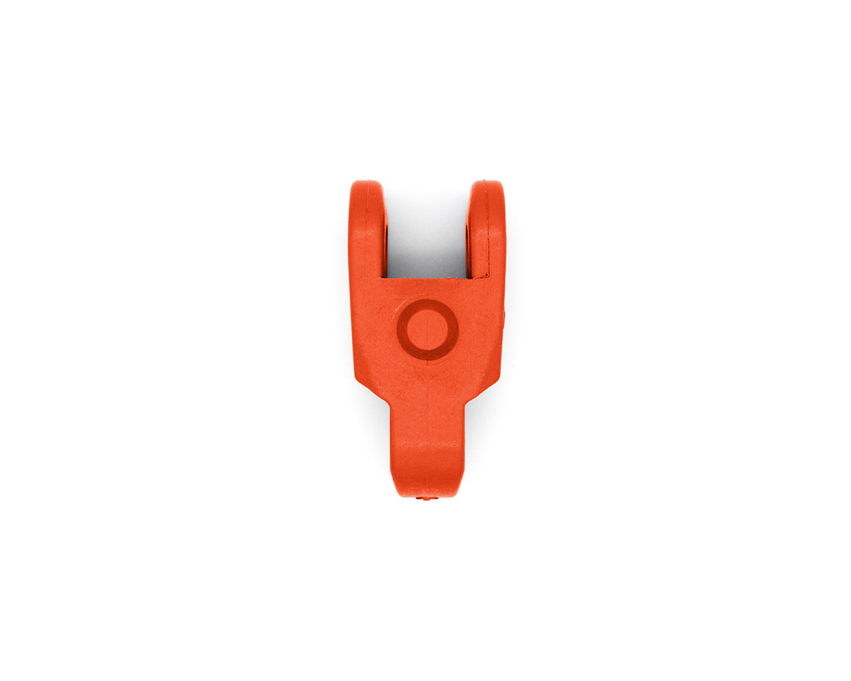 Mitnehmerglied für Knochenkette 2000, POM/Silicone, Orange, Teilung 50, 8 mm, Ø17 mm, Höhe 16 mm, inkl. Verbindungstift
