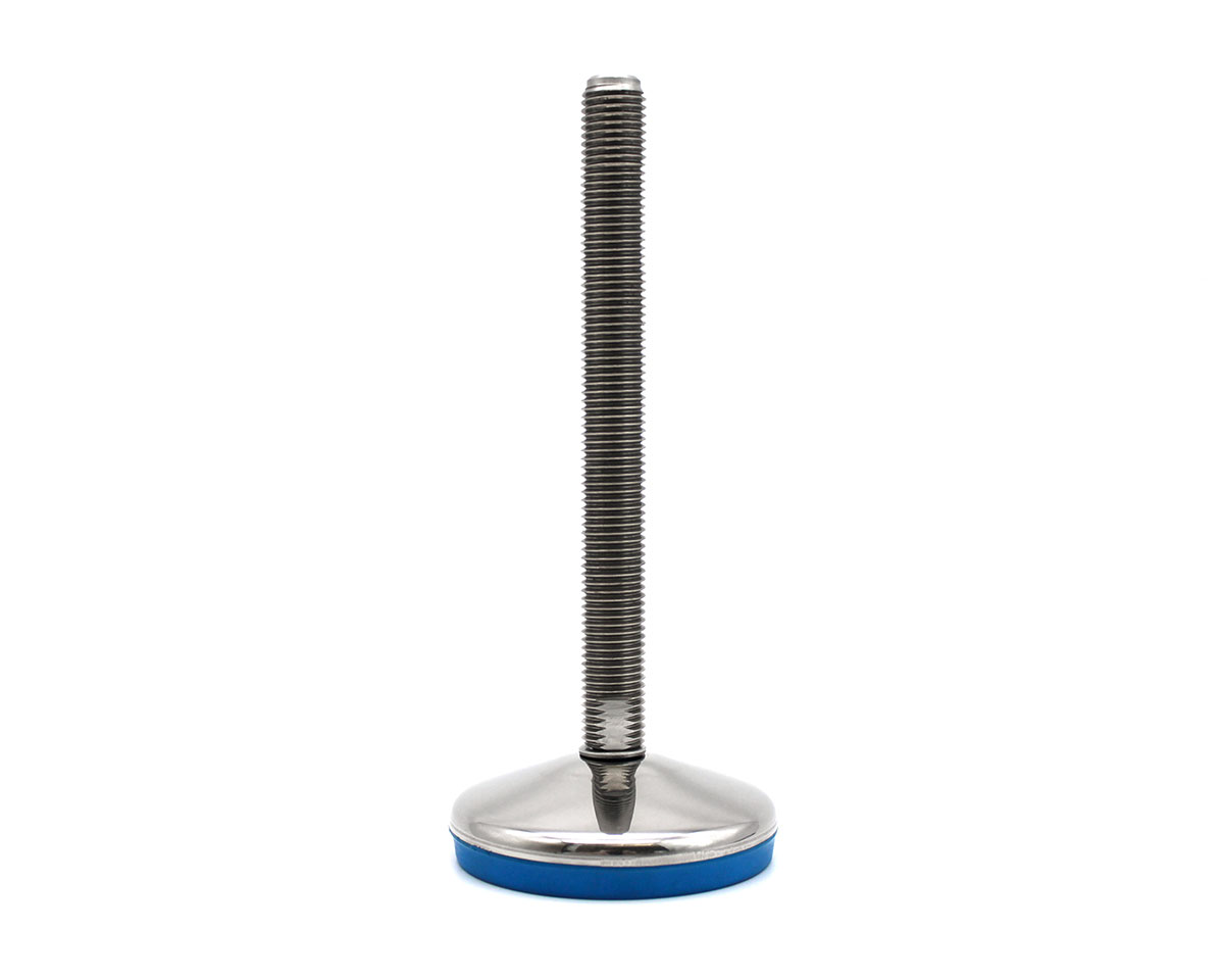 Levelling foot VULCANIZED stainless steel, Ø 80 mm, M16 x 100 mm, EPDM