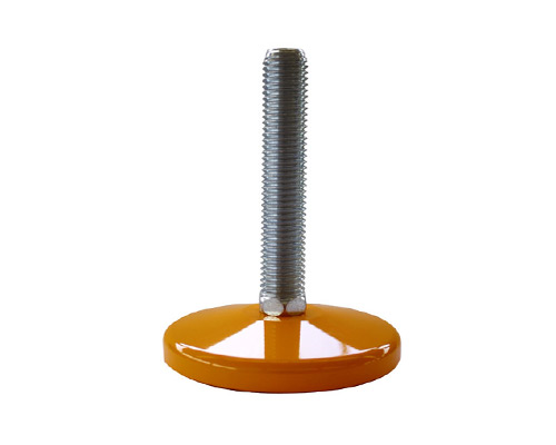 Element 1 von 2 (Bild) – Maschinenfuß / Stellfuß MASSIV Stahl, Ø 159 mm, M20 x 100 mm, gelb, NBR