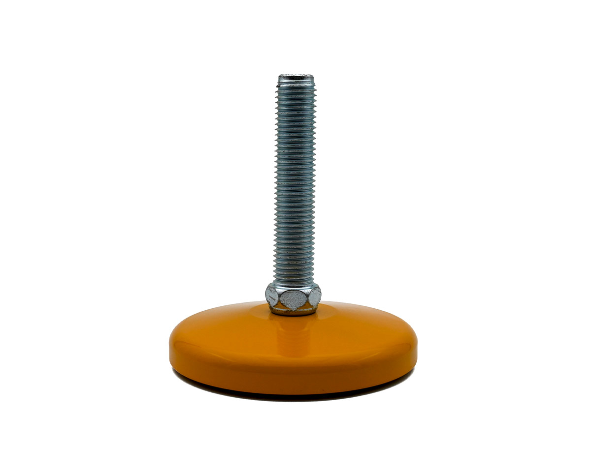 Maschinenfuß / Stellfuß MASSIV Stahl, Ø 120 mm, M24 x 100 mm, gelb, NBR