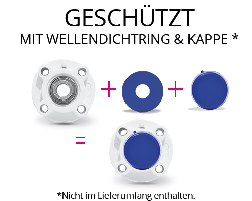 Element 3 of 3 (image) – MOVET® 4-hole flange bearing CF 207, housing white, MB stainless steel, Ø 35 mm
