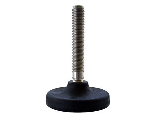 Maschinenfuß / Gelenkfuß PA, Ø 123 mm, M24 x 175 mm Edelstahl, Bohrungen, NBR