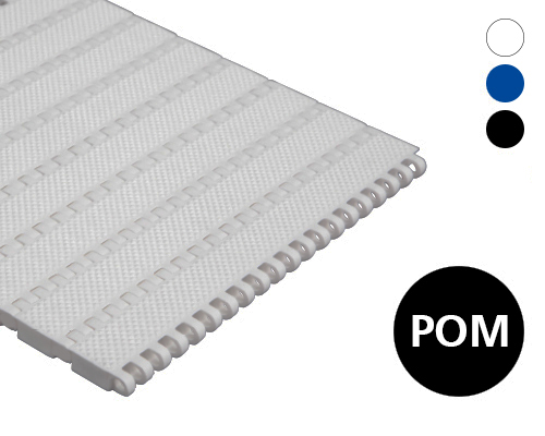 Modular plastic belt 25-418 closed pyramid surface, 2 % flow, p=25  POM natural, blue, FDA, USDA, FSIS
