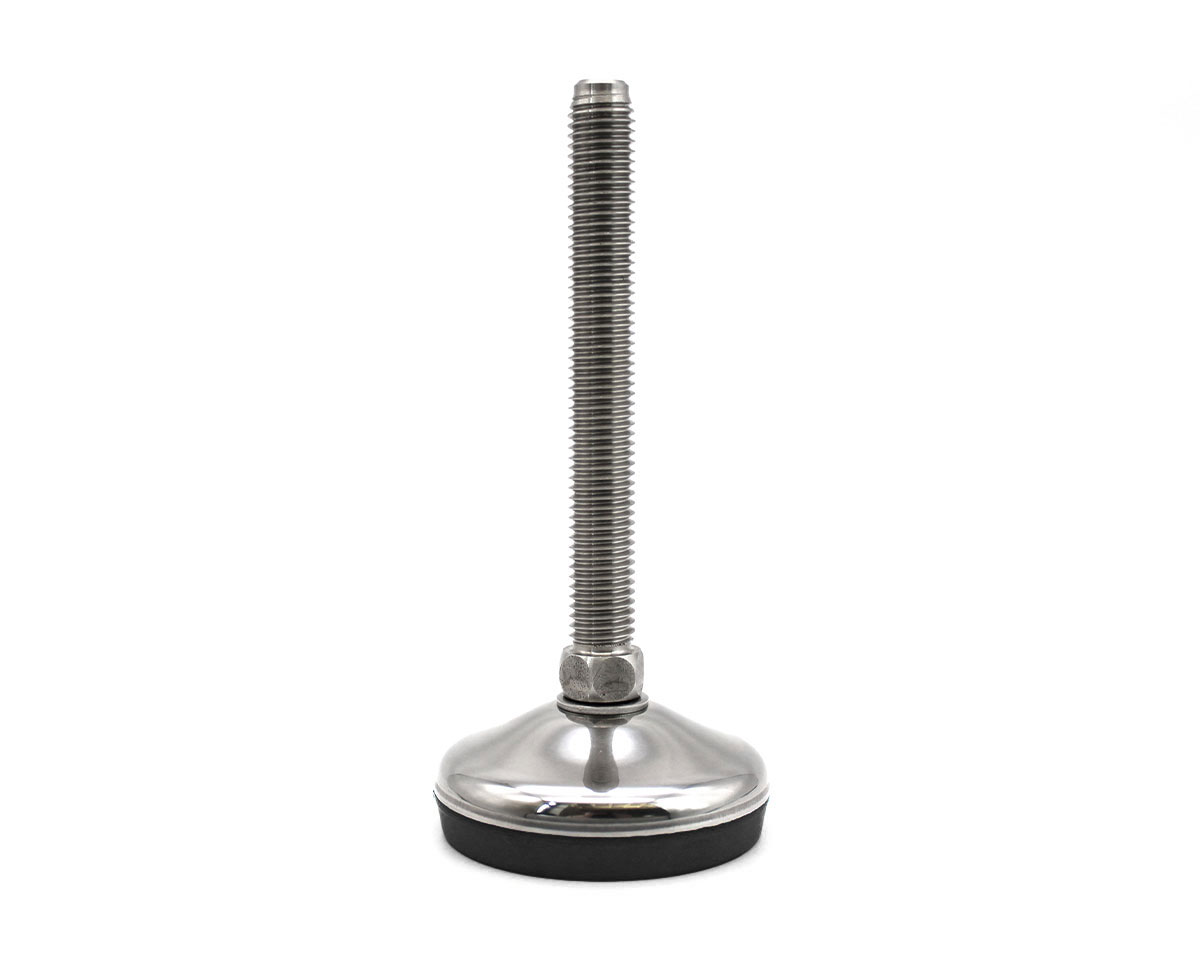 Maschinenfuß / Gelenkfuß VULCANIZED Edelstahl, Ø 50 mm, M16 x 100 mm, NBR
