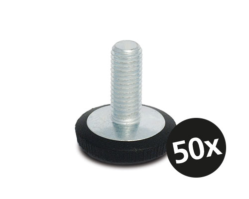 Levelling foot MINI, Ø 20 mm, M6 x 20 mm Steel, PU 50 pcs