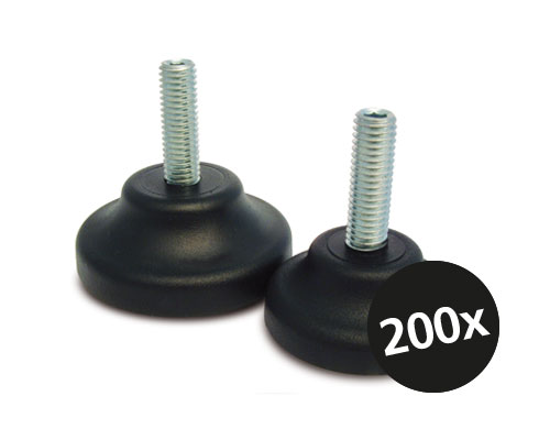 Maschinenfuß / Stellfuß MINI, Ø 40 mm, M10 x 25 mm Edelstahl, VPE 200 St.