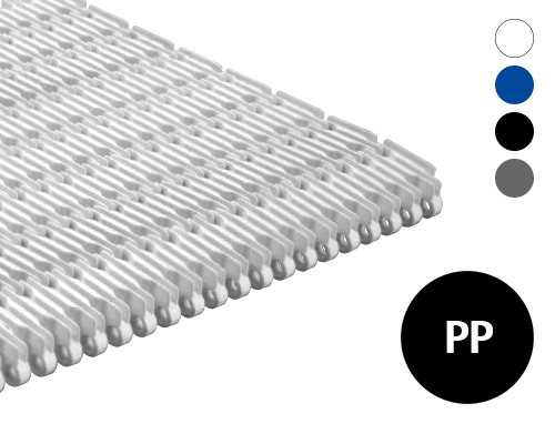 Modulband 25-420 gitter Fenster,Transfer-Rippen 14 % flow, p=25  PP, FDA, USDA, FSIS