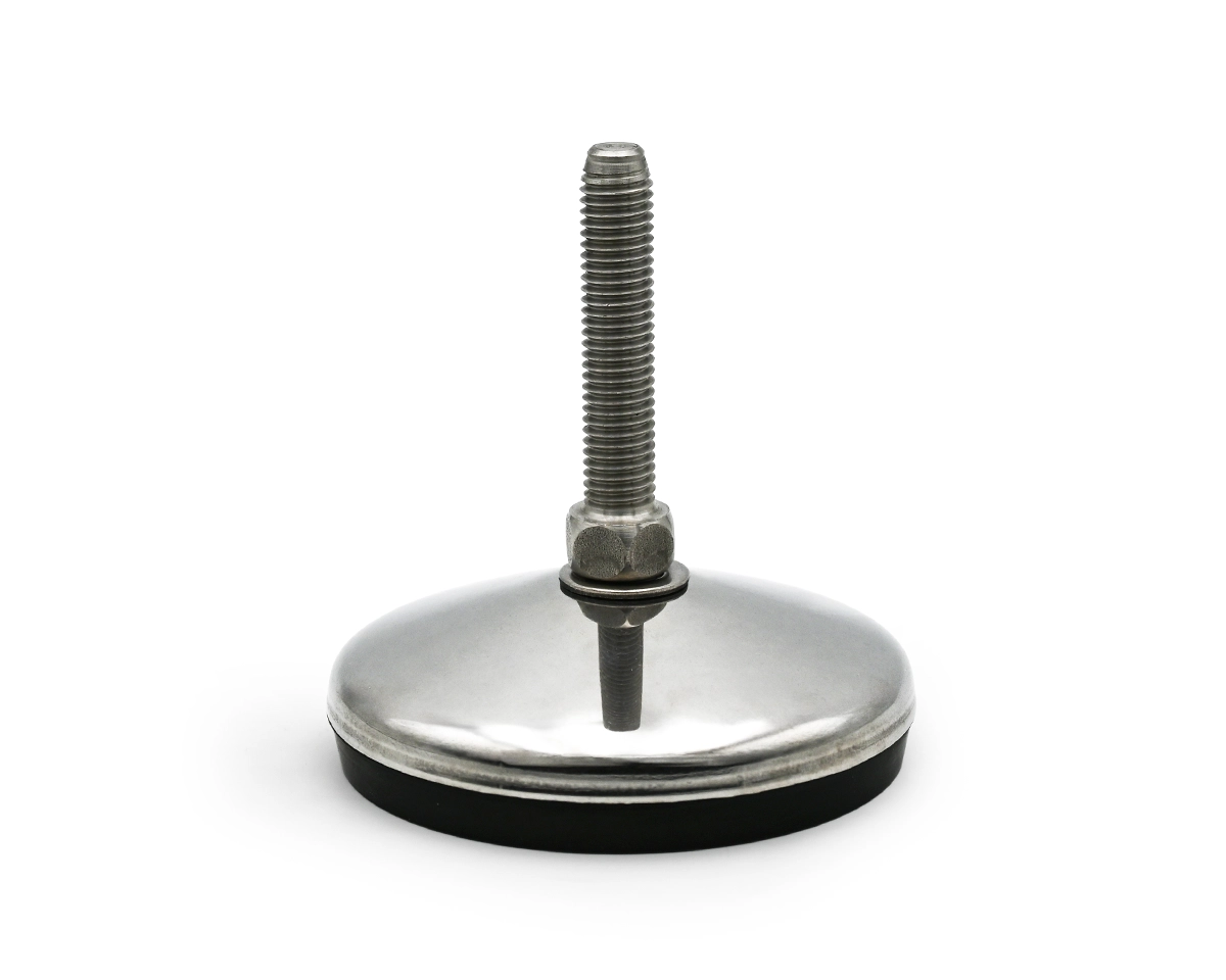 Element 1 von 2 (Bild) – Maschinenfuß / Gelenkfuß VULCANIZED Edelstahl, Ø 80 mm, M12 x 75 mm, NBR