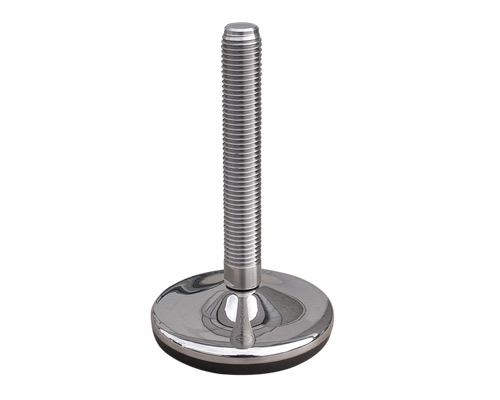 Maschinenfuß / Gelenkfuß VULCANIZED Edelstahl, Ø 100 mm, M12 x 125 mm, NBR