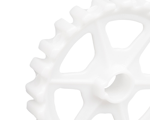 Sprocket series 50-800,  t= 10, Ø 160  mm, square bore 60 x 60 mm, POM