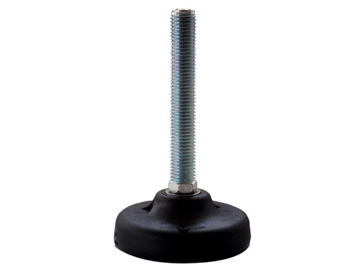 Maschinenfuß / Gelenkfuß PA, Ø 83 mm, M16 x 100 mm Stahl, Bohrungen, NBR