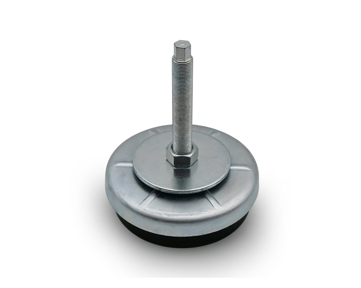 Element 2 von 4 (Bild) – Maschinenfuß / Stellfuß ANTIVIBRATION, Ø 120 mm Stahl, M16x1,5 x 100 mm, NBR