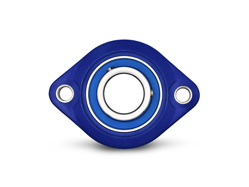 MOVET® Blue Hygienic 2-hole flange bearing CTL 205, housing blue, MB stainless steel, Ø 25 mm