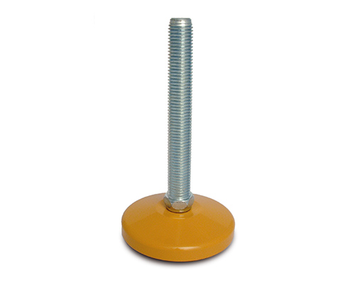 Element 1 von 2 (Bild) – Maschinenfuß / Gelenkfuß MASSIV Stahl, Ø 100 mm, M30 x 100 mm, gelb, NBR