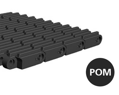 Modular belt 50-928  closed surface, 5 mm ribs,, p=50  POM black