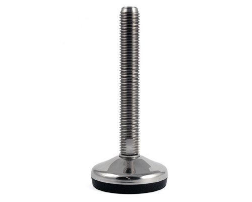 Levelling foot VULCANIZED stainless steel, Ø 60 mm, M10 x 100 mm, NBR