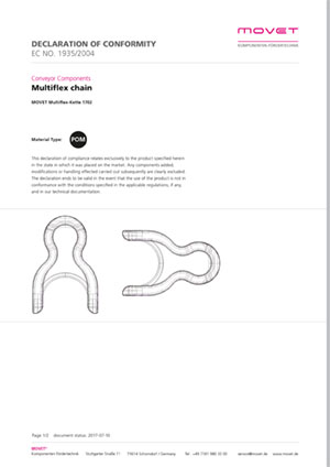 Konformitätserklärung Multiflex-Ketten - POM