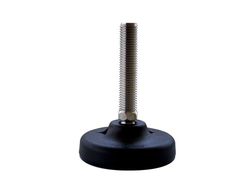 Maschinenfuß / Gelenkfuß PA, Ø 83 mm, M12 x 100 mm Edelstahl, Bohrungen, NBR