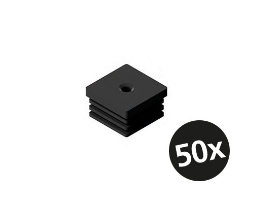 Square plug 40x40  for MINI threaded spindle M10, set box 50 pcs.