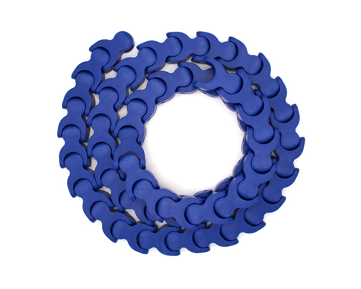 Element 3 of 4 (image) – MOVET Multiflex conveyor chain 1702, 25+1 set, radius, LF Acetal blue
