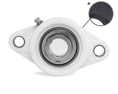 Element 2 of 3 (image) – MOVET® 2-hole flange bearing NFL 210, housing white, MB stainless steel, Ø 50 mm