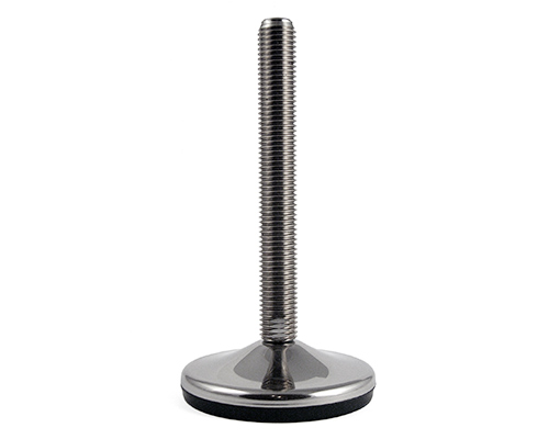 Gelenkfuß VULCANIZED Edelstahl Sonderfuß, Ø 100 mm, M10 x 50 mm Edelstahl, Antirutsch NBR schwarz