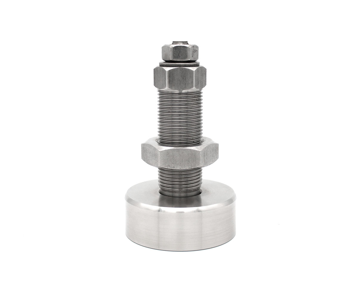Maschinenfuß / Stellfuß TEKNOFIX, Ø 68 mm, Feingewinde M27x2 x 60 mm Edelstahl, Fixierschraube, Kontermutter