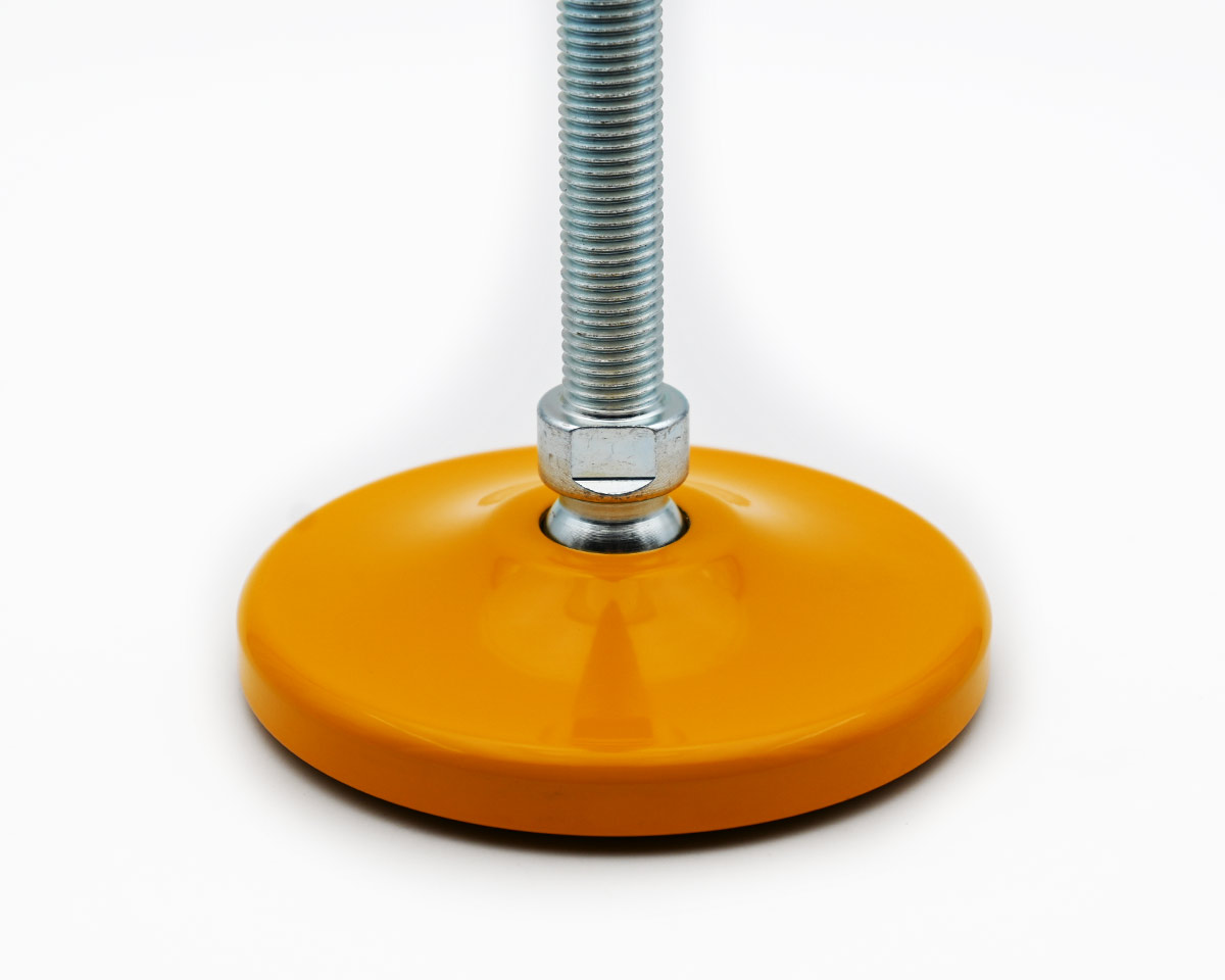 Element 2 von 3 (Bild) – Maschinenfuß / Gelenkfuß MASSIV Stahl, Ø 120 mm, M24 x 100 mm, gelb