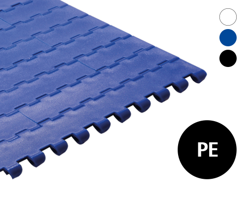 Modular belt 50-808  flat top, p=50 PE natural, blue, FDA, USDA, FSIS