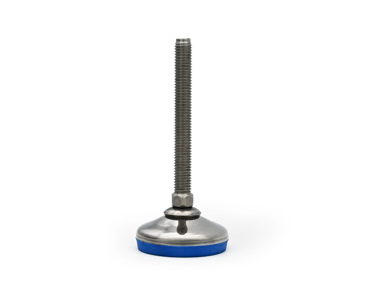 Levelling foot VULCANIZED stainless steel, Ø 60 mm, M14 x 75 mm, Hygenic, EPDM
