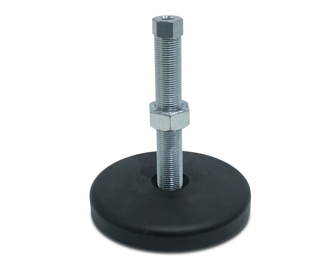 Maschinenfuß / Stellfuß TEKNOFIX, Ø 120 mm Stahl, M35x2 x 100 mm, Fußplatte phosphatiert