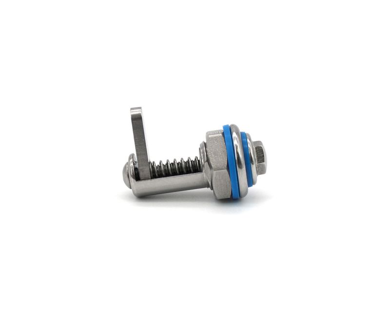 Verschluss 90° Edelstahl 3A zertifiziert aktiv selbstabdichtend, Ø 20 mm, H = 37 mm, Schutzart: IP67, SW8, 11 mm Verstellweg