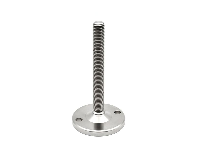 Maschinenfuß mit Gelenk MASSIV Edelstahl, Ø 150 mm, M30 x 200 mm Edelstahl, Bohrungen Ø 12, 5 mm