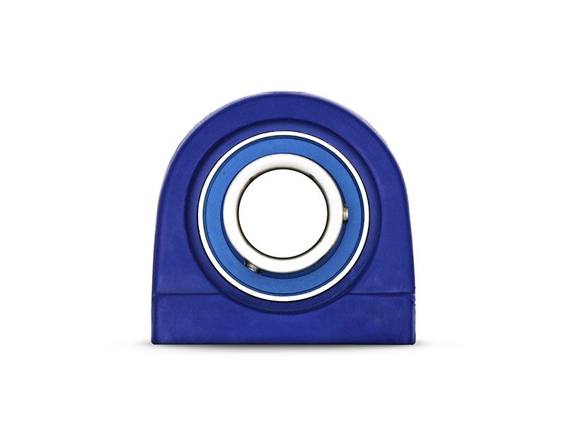 MOVET® Blue Hygiene Stehlager TBL 205, PBT Kunststoff Gehäuse blau, ohne Schmiernippel, Bohrungsabstand 50, 8 mm, MB Einsatz