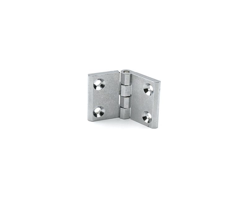 Scharnier Zinkdruckguss verchromt 60 x 60 x 8, Bohrungsabstand 36 mm, Bohrung 8, 5 mm, H = 15 mm, Pin Edelstahl