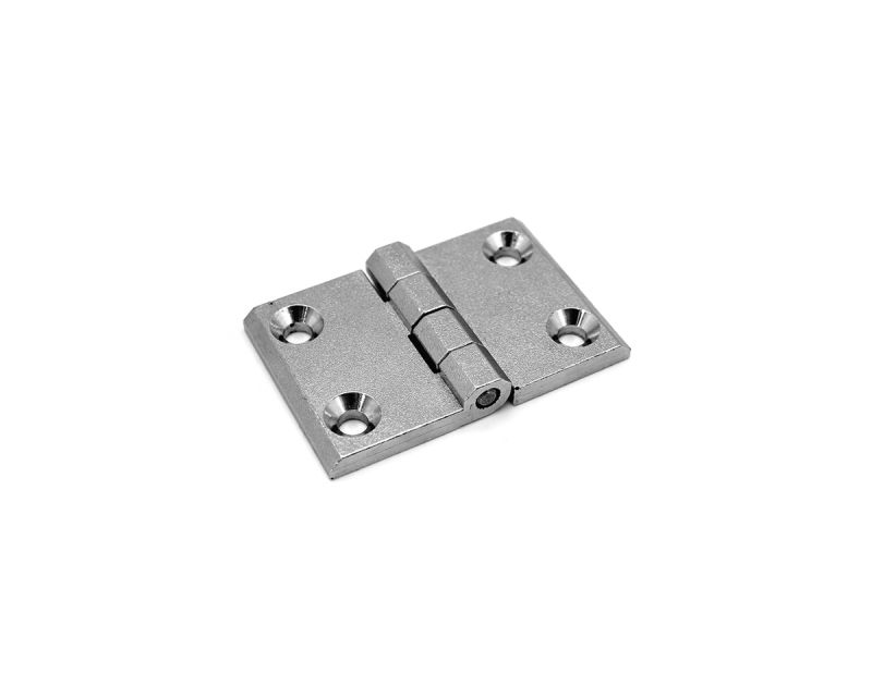 Scharnier Edelstahl sandgestrahlt 50 x 50 x 6, Bohrungsabstand 30 mm, Bohrung 6, 5 mm, H = 12 mm