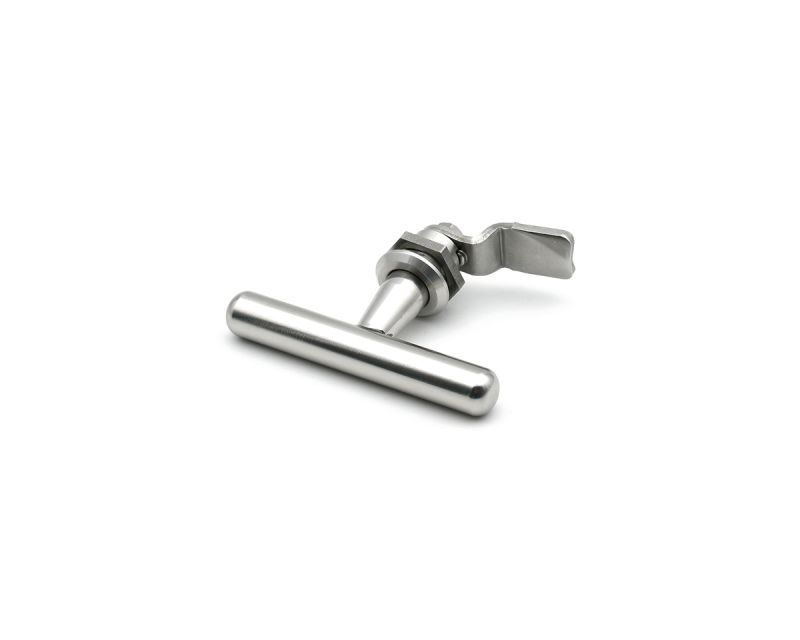 Drehriegel 90° mit T-Griff, Edelstahl gebürstet, O-Ring NBR schwarz, Ø 28 mm, H= 26 mm, IP67