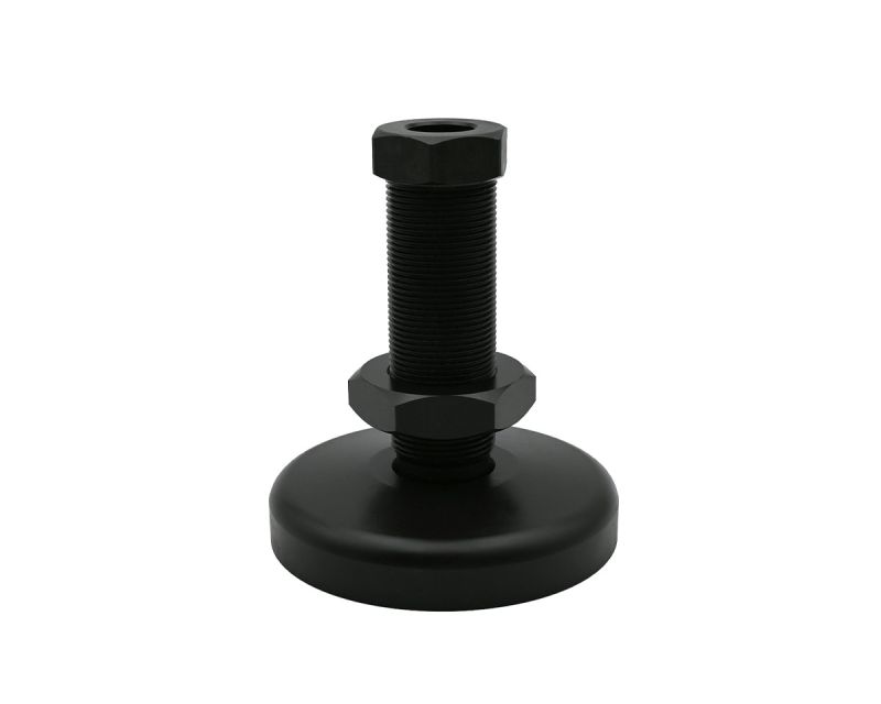 Maschinenfuß / Stellfuß TEKNOFIX, Ø 100 mm, Feingewinde M24x2 x 87 mm Stahl, komplett schwarz phosphatiert, inkl.